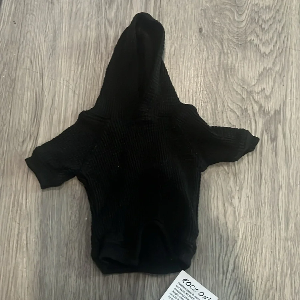 Dog  Black Hoodie with Peace Sign